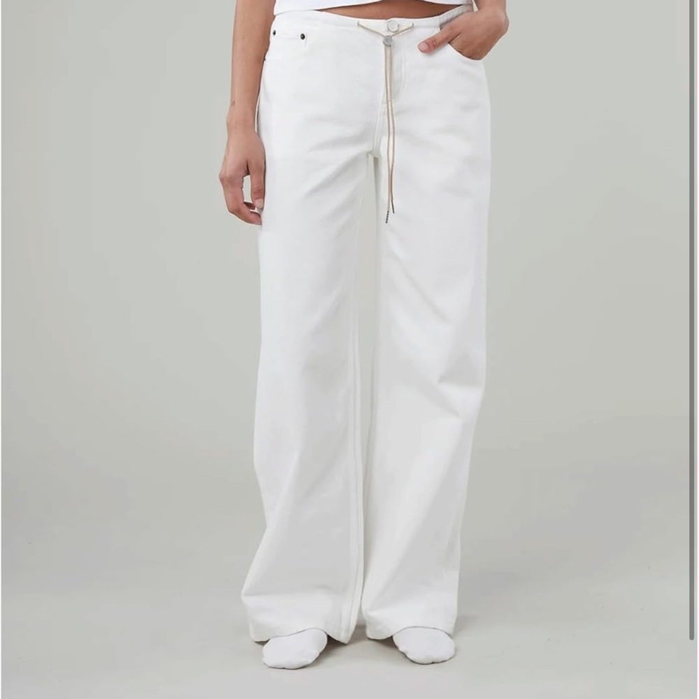Women's White Wide-Leg Jeans